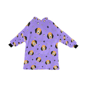 image of a purple beagle blanket hoodie 