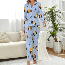 Load image into Gallery viewer, image of a blue pajamas set - beagle pajamas set