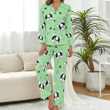 Load image into Gallery viewer, Infinite Boston Terrier Love Pajamas Set for Women-Apparel-Apparel, Boston Terrier, Dogs, Pajamas-Light Green-Small-3