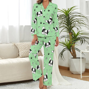 Infinite Boston Terrier Love Pajamas Set for Women-Apparel-Apparel, Boston Terrier, Dogs, Pajamas-Light Green-Small-3