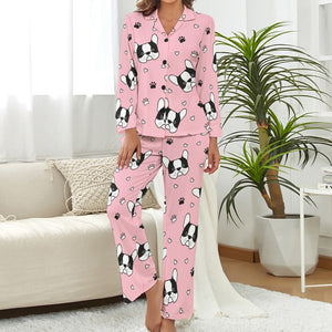 Infinite Boston Terrier Love Pajamas Set for Women-Apparel-Apparel, Boston Terrier, Dogs, Pajamas-Pink-Small-1