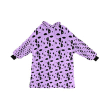 Load image into Gallery viewer, image of a purple colored bull terrier blanket hoodie for kids
