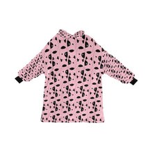 Load image into Gallery viewer, image of a light pink colored bull terrier blanket hoodie for kids