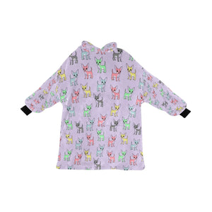 image of a lavender chihuahua blanket hoodie for kids 