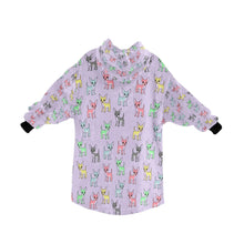 Load image into Gallery viewer, image of a lavender chihuahua blanket hoodie for kids - back view