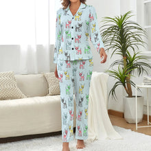 Load image into Gallery viewer, image of chihuahua pajamas for women - blue