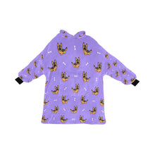Load image into Gallery viewer, image of a purple german shepherd blanket hoodie for women
