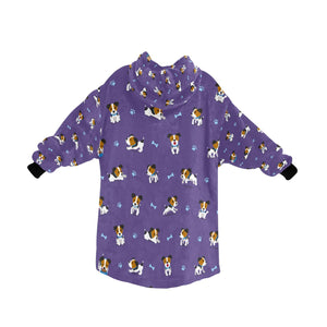 image of a lavender colored jack russell terrier blanket hoodie for kids