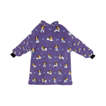 Load image into Gallery viewer, image of a lavender colored jack russell terrier blanket hoodie for kids - back view
