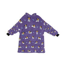 Load image into Gallery viewer, image of a lavender jack russell terrier blanket hoodie for women