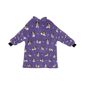 image of a lavender jack russell terrier blanket hoodie for women