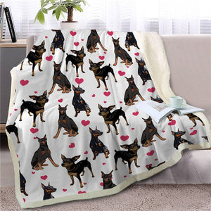 Infinite Papillon Love Warm Blanket - Series 1-Home Decor-Blankets, Dogs, Home Decor, Papillon-Doberman-Medium-14
