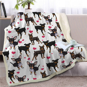 Infinite Papillon Love Warm Blanket - Series 1-Home Decor-Blankets, Dogs, Home Decor, Papillon-Miniature Pinscher-Medium-22