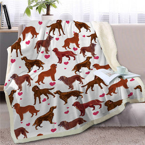 Infinite Papillon Love Warm Blanket - Series 1-Home Decor-Blankets, Dogs, Home Decor, Papillon-Irish Setter-Medium-29