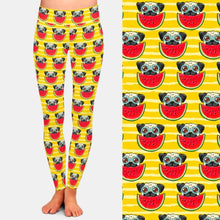 Load image into Gallery viewer, Infinite Pug Love Women&#39;s Leggings-Apparel-Apparel, Dogs, Leggings, Pug-Pug with Watermelons-S-1