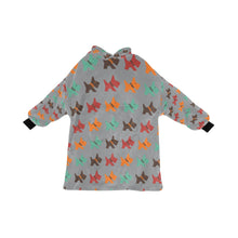 Load image into Gallery viewer, image of a grey colored Scottish terrier blanket hoodie for kids 