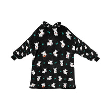 Load image into Gallery viewer, image of black west highland terrier blanket hoodie for women