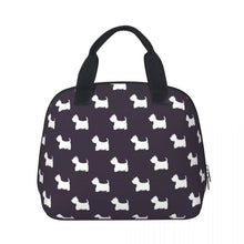 Load image into Gallery viewer, Image of West Highland Terrier lunch bag in the cutest infinite West Highland Terriers design