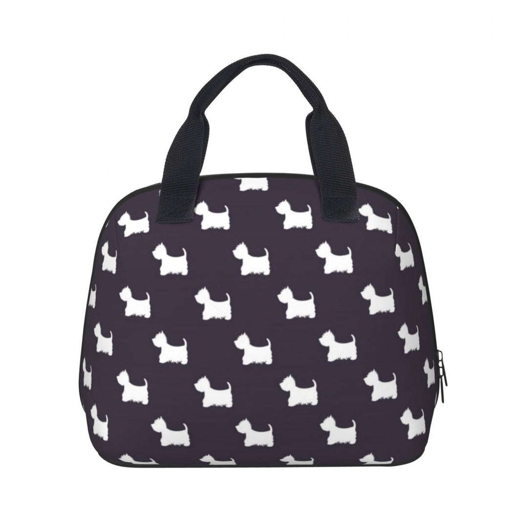Image of West Highland Terrier lunch bag in the cutest infinite West Highland Terriers design