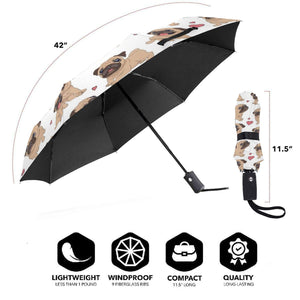 It's Raining Pugs Automatic Umbrellas-Accessories-Accessories, Dogs, Pug, Umbrella-10