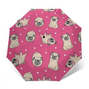 It's Raining Pugs Automatic Umbrellas-Accessories-Accessories, Dogs, Pug, Umbrella-16