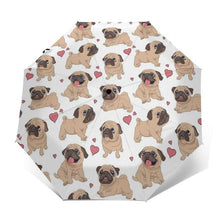 Load image into Gallery viewer, It&#39;s Raining Pugs Automatic Umbrellas-Accessories-Accessories, Dogs, Pug, Umbrella-White - Outer Print-7