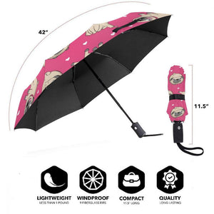 It's Raining Pugs Automatic Umbrellas-Accessories-Accessories, Dogs, Pug, Umbrella-9