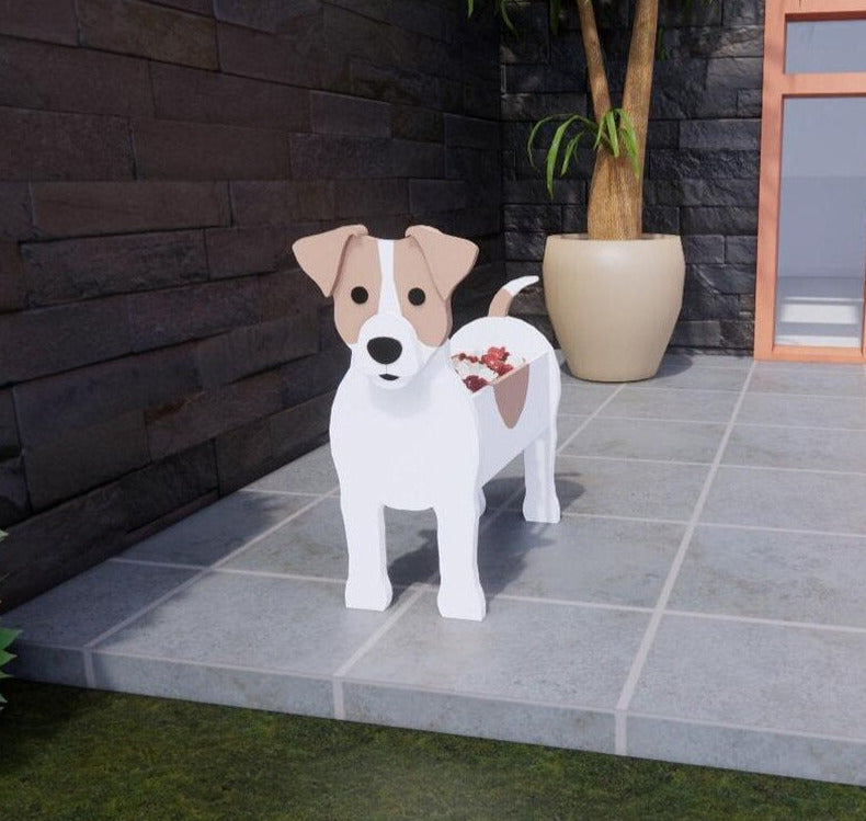 Image of a super cute 3d jack russell terrier flower pot