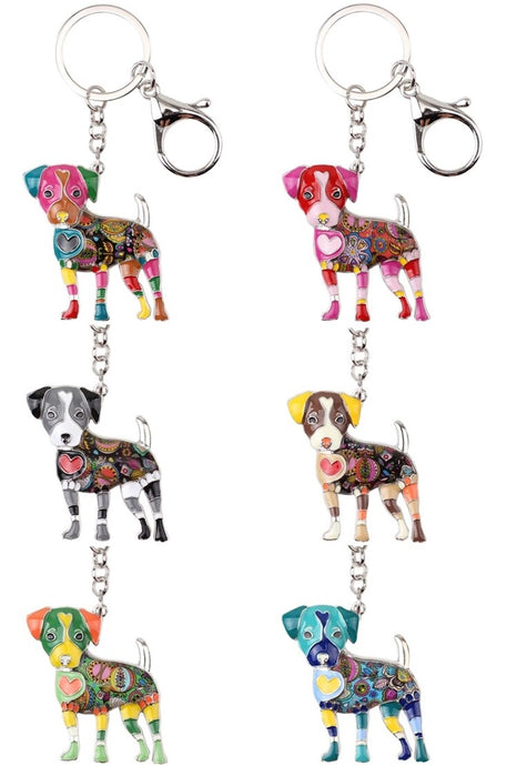 Beautiful Jack Russell Terrier Love Enamel Keychains-Accessories-Accessories, Dogs, Jack Russell Terrier, Keychain-1
