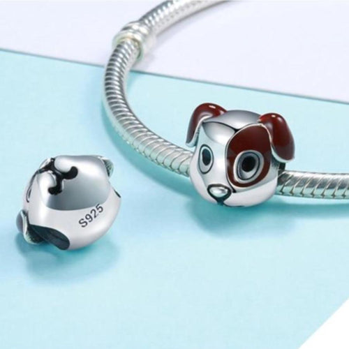 Jack Russell Terrier Love Silver Charm BeadDog Themed Jewellery