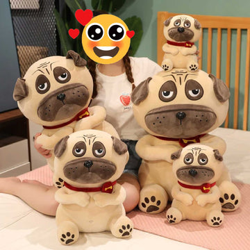 Judgy Eyed Pug Stuffed Animal Plush Toy (XS to Giant Size)-Soft Toy-Dogs, Home Decor, Huggable Stuffed Animals, Pug, Soft Toy, Stuffed Animal-1