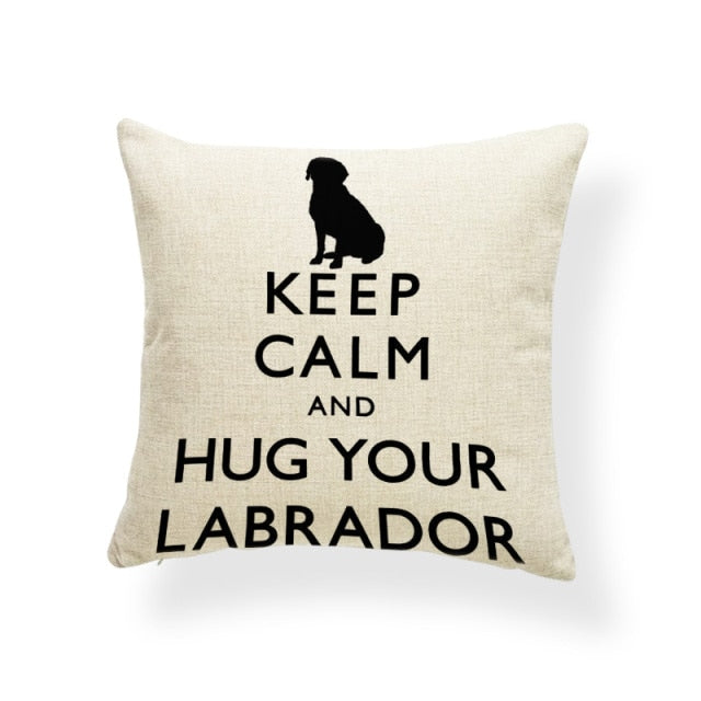 Keep Calm and Love Your Labrador Cushion Cover-Home Decor-Black Labrador, Cushion Cover, Dogs, Home Decor, Labrador-Labrador-1
