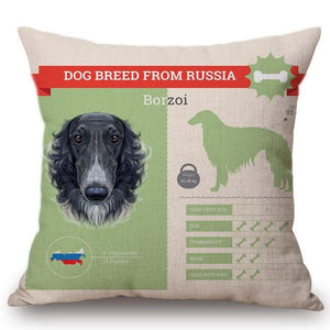 Know Your Russian Spaniel Cushion Cover - Series 1Home DecorOne SizeBorzoi