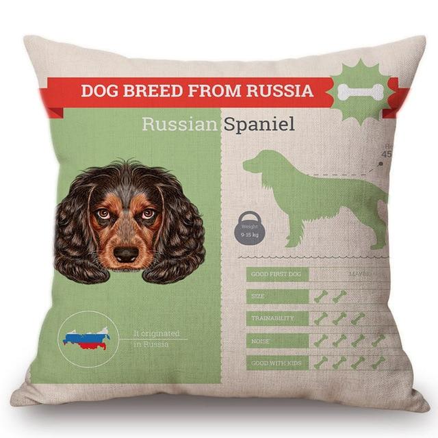 Know Your Russian Spaniel Cushion Cover - Series 1Home DecorOne SizeRussian Spaniel