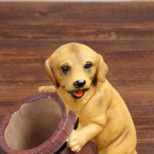 Image of a Labrador wine holder - close up