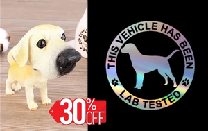 Labrador Love Car Bobble Head-Car Accessories-Bobbleheads, Car Accessories, Dogs, Figurines, Labrador-Labrador Standing + Car Sticker-Normal Shipping-3