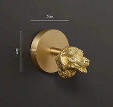 Load image into Gallery viewer, Image of a Labrador or Golden Retriever Drawer Pulls or Cabinet Handle Knob - with brass base sizing