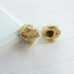 Image of a Labrador or Golden Retriever Drawer Pulls or Cabinet Handle Knobs in Gold - front and back view