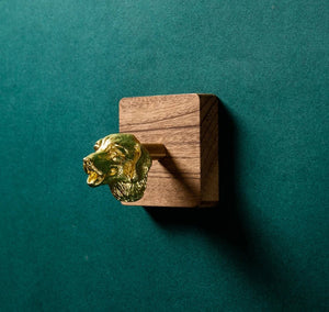 Image of a Labrador or Golden Retriever Drawer Pulls or Cabinet Handle Knobs - with wooden base