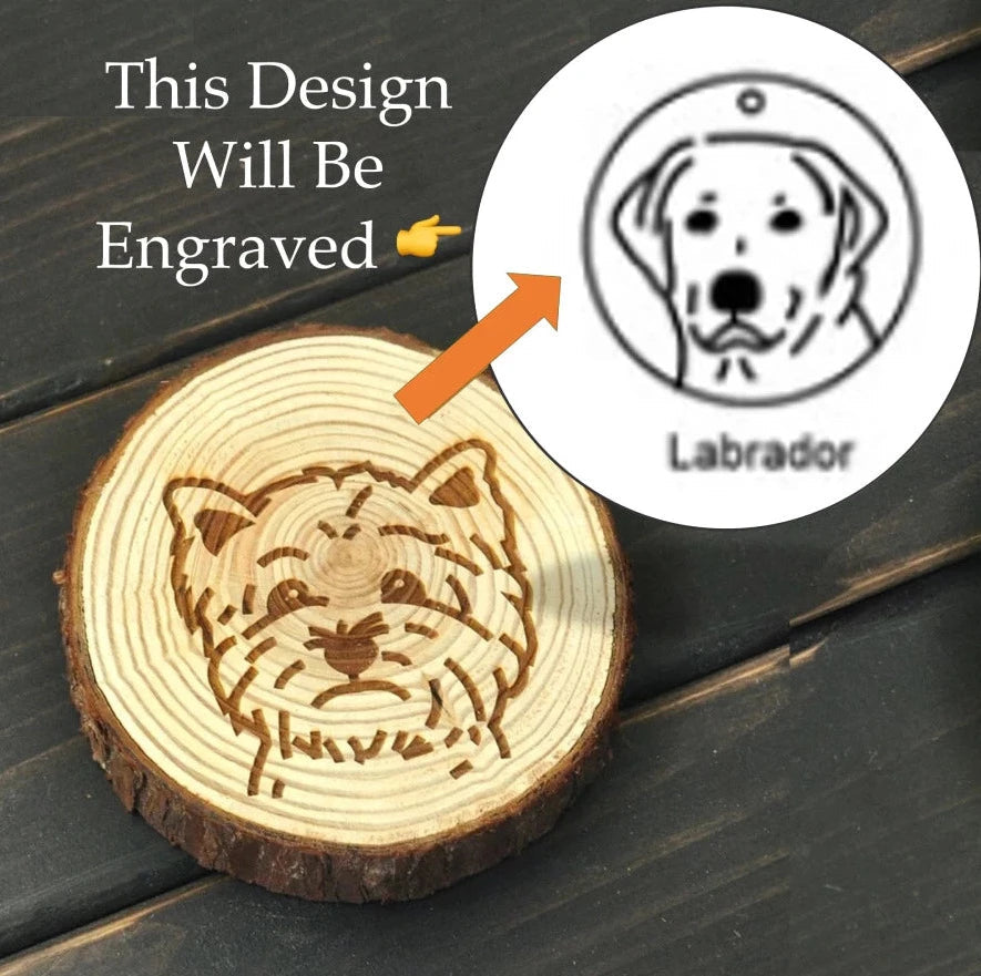 Image of a wood-engraved Labrador coaster