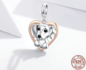 Labrador Love Rose-Gold Plated Silver Pendant-Dog Themed Jewellery-Black Labrador, Chocolate Labrador, Dogs, Jewellery, Labrador, Pendant-2