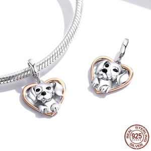 Labrador Love Rose-Gold Plated Silver Pendant-Dog Themed Jewellery-Black Labrador, Chocolate Labrador, Dogs, Jewellery, Labrador, Pendant-4