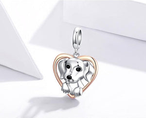 Labrador Love Rose-Gold Plated Silver Pendant-Dog Themed Jewellery-Black Labrador, Chocolate Labrador, Dogs, Jewellery, Labrador, Pendant-6