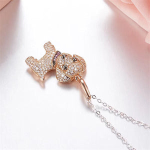 Labrador Love Stone-Studded Silver Necklace-Dog Themed Jewellery-Dogs, Jewellery, Labrador, Necklace-4