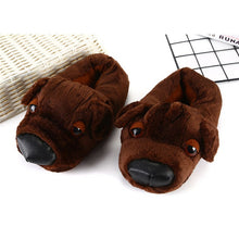 Load image into Gallery viewer, Labrador Love Warm Indoor Plush Slippers-Footwear-Black Labrador, Chocolate Labrador, Dogs, Footwear, Labrador, Slippers-Chocolate-One Size-3