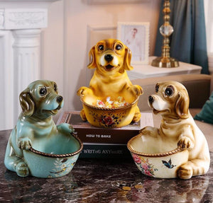 Image of three super cute Labrador ornaments in the color yellow, chocolate, and black