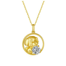 Load image into Gallery viewer, Labrador Silver Necklace - Golden Labrador with Real Moissanite Stone-Dog Themed Jewellery-Jewellery, Labrador, Necklace-4