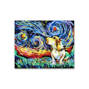 Labrador Under the Night Sky Canvas Print Poster-Home Decor-Dogs, Home Decor, Labrador, Poster-8x10-Basset Hound-4
