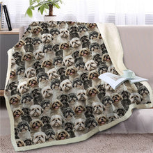 Load image into Gallery viewer, Image of a super cute Lhasa Apso blanket in the cutest Lhasa Apsos in all colors design