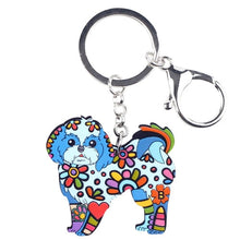 Load image into Gallery viewer, Lhasa Apso Love Enamel Keychains-Accessories-Accessories, Dogs, Keychain, Lhasa Apso-Blue-7